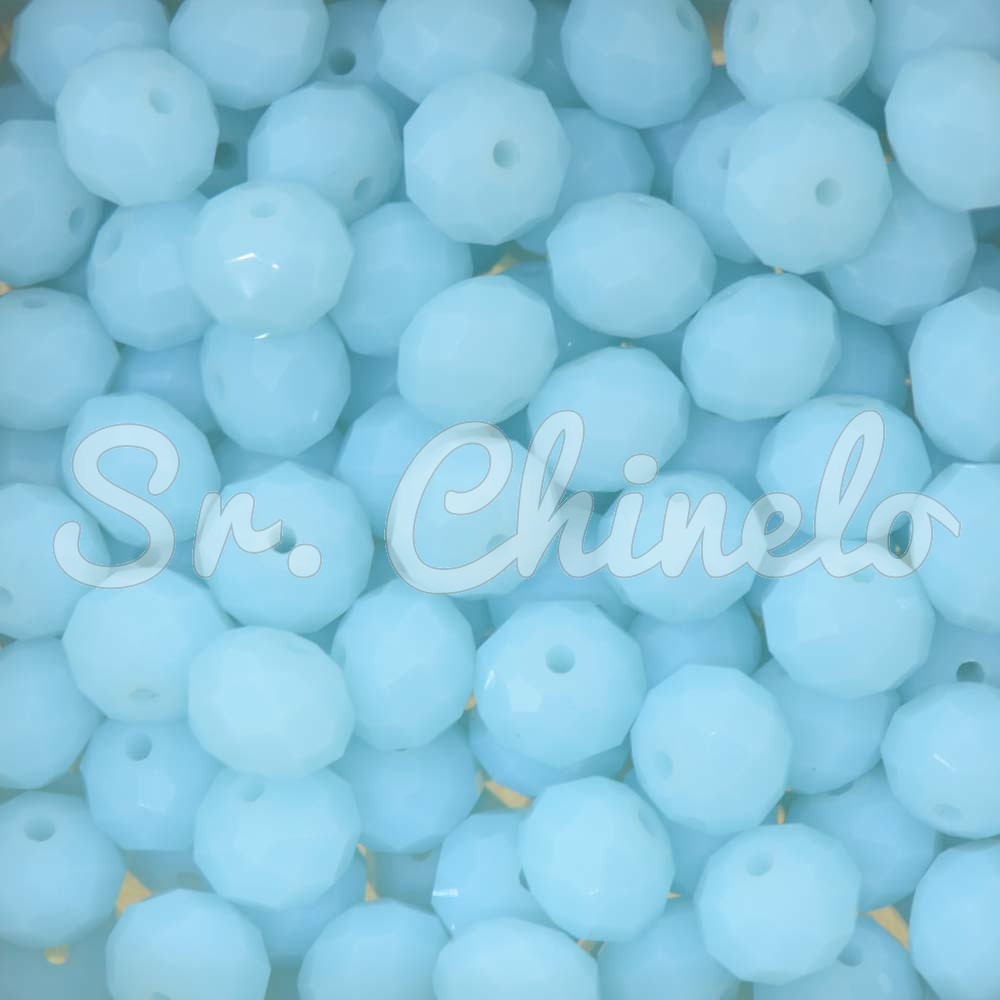 Cristal de Vidro, Rondel, 10mm, Azul Claro