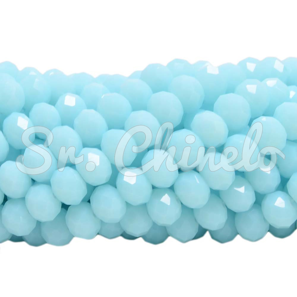 Cristal de Vidro, Rondel, 10mm, Azul Claro