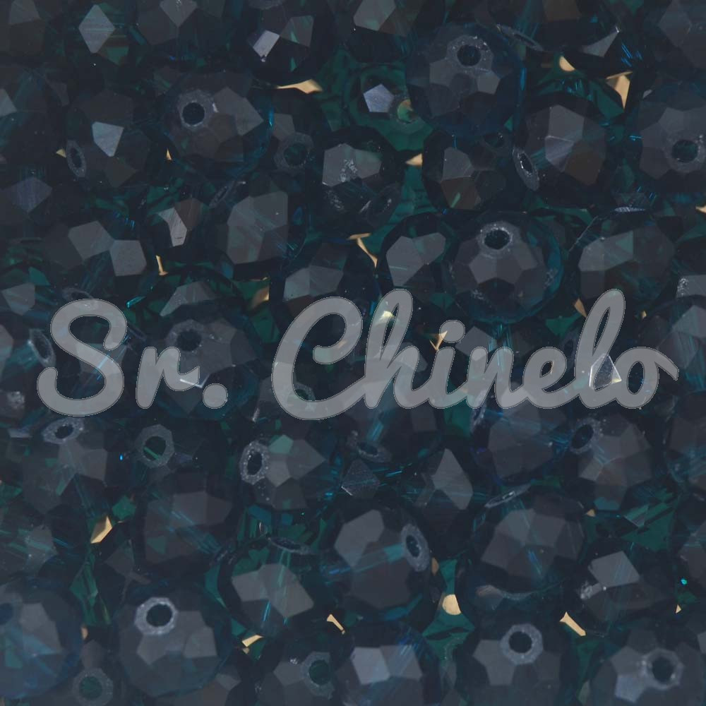 Cristal de Vidro, Rondel, 10mm, Verde Kentucky Transparente