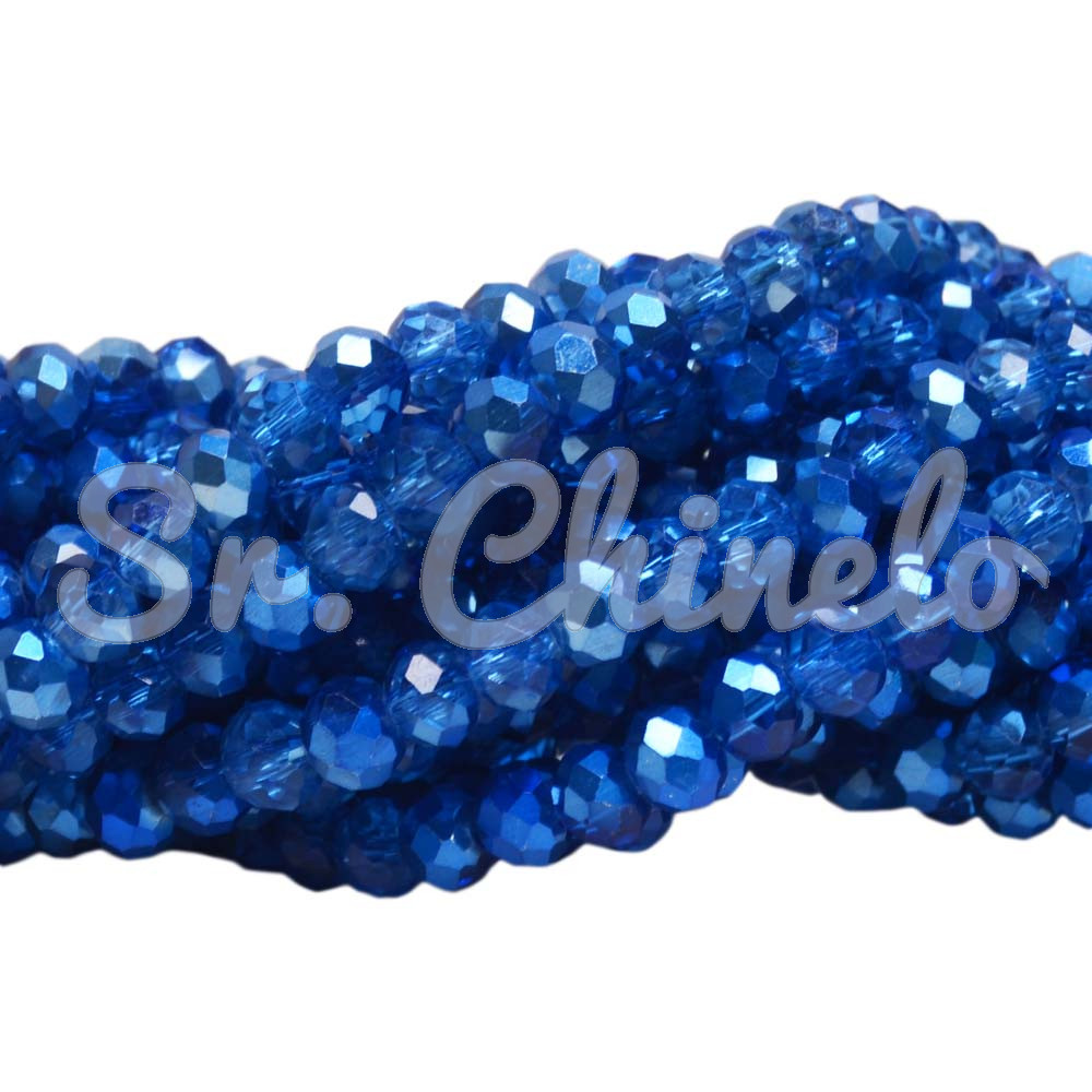 Cristal de Vidro, 06mm, Mesclado Metalizado/Transparente Azul Royal