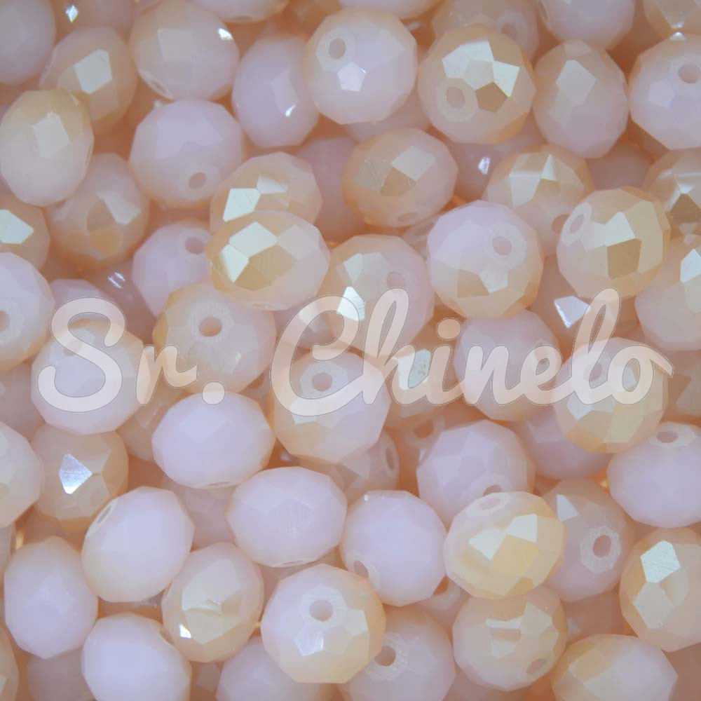 Cristal de Vidro, 10mm, Mesclado Perolado Rosa Claro