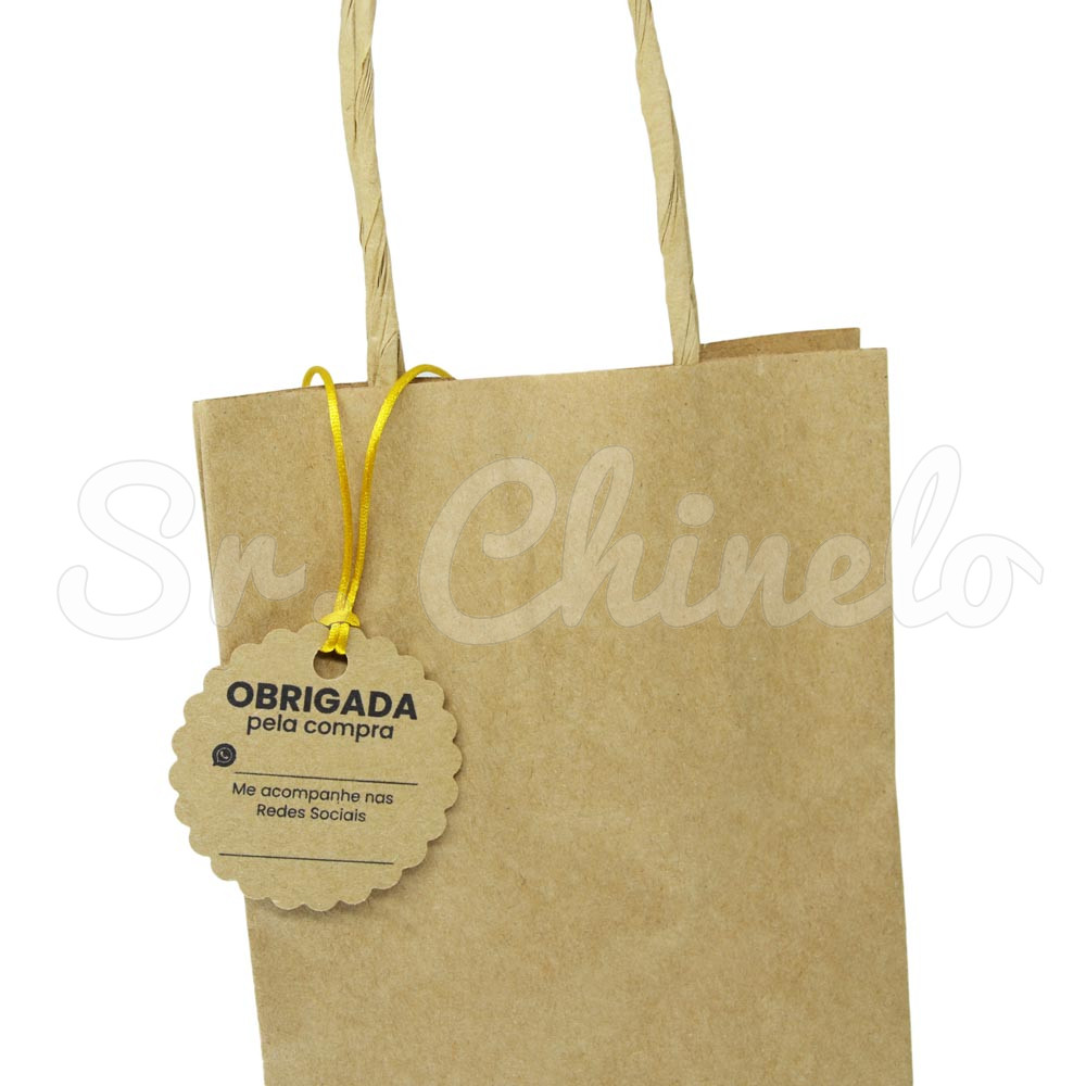 Tag Obrigada pela Compra, 5cm, Kraft