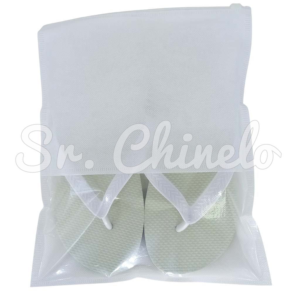 Saquinho de TNT com Fecho Zip, 24cm x 30cm, Branco