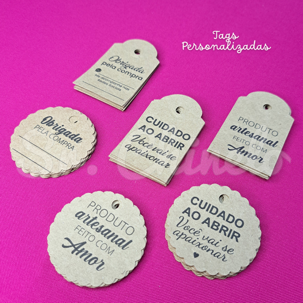 Tag Obrigada pela Compra, 5cm, Kraft