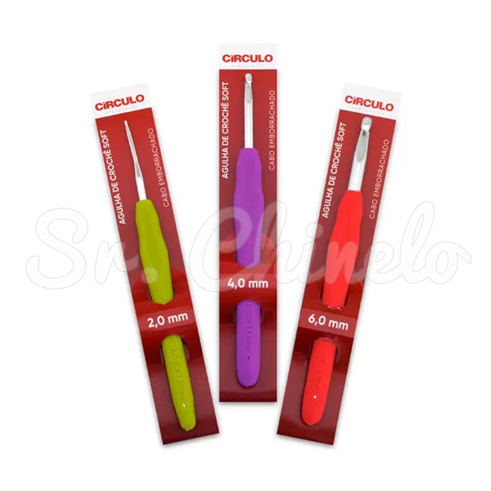 Agulha de Crochê, Cabo Emborrachado, Soft, 25mm