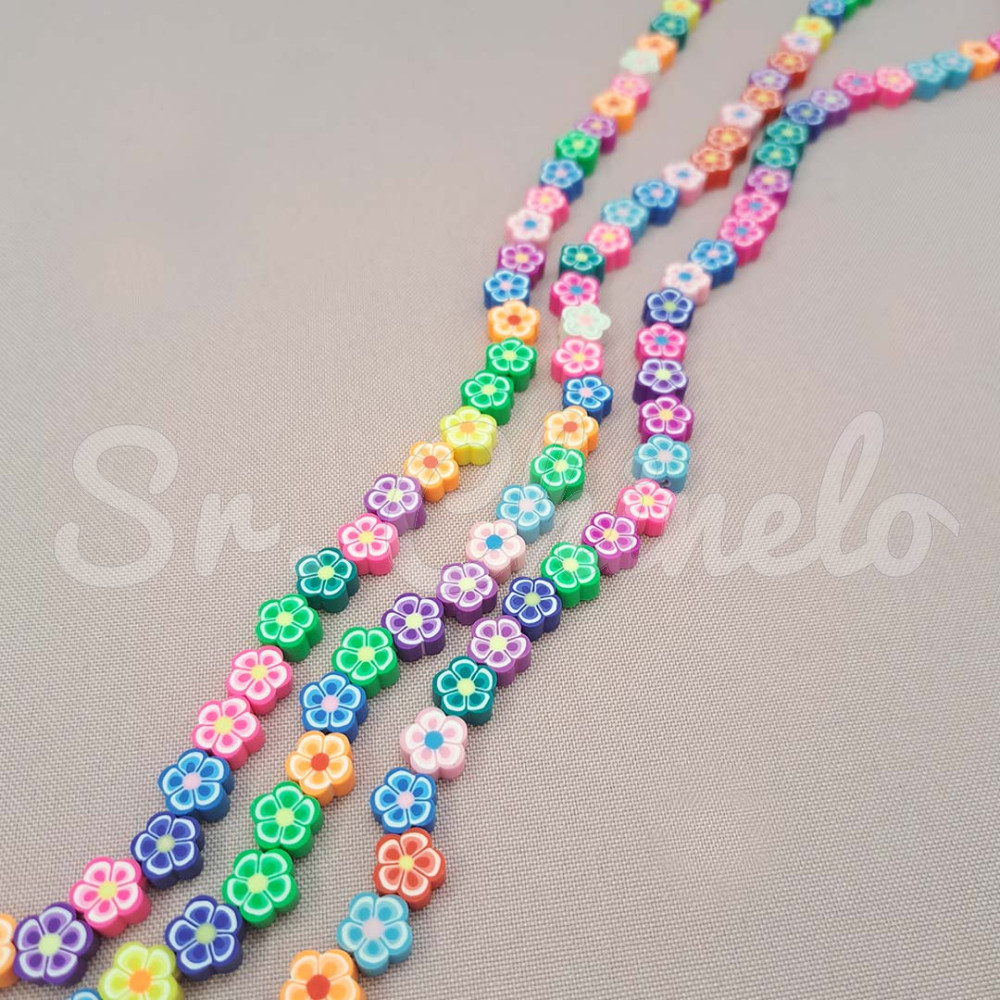 Fio de Fimo Emborrachado, Florzinhas, Colorido