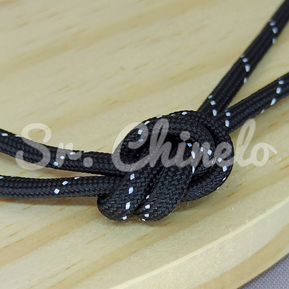 Cordão de Poliéster, Pontilhado, 4mm, Preto