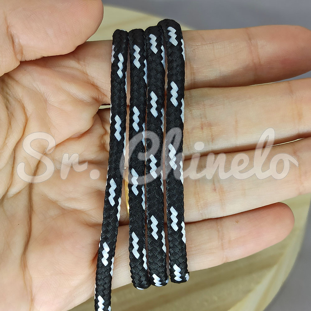 Cordão de Poliéster, Filete, 4mm, Preto