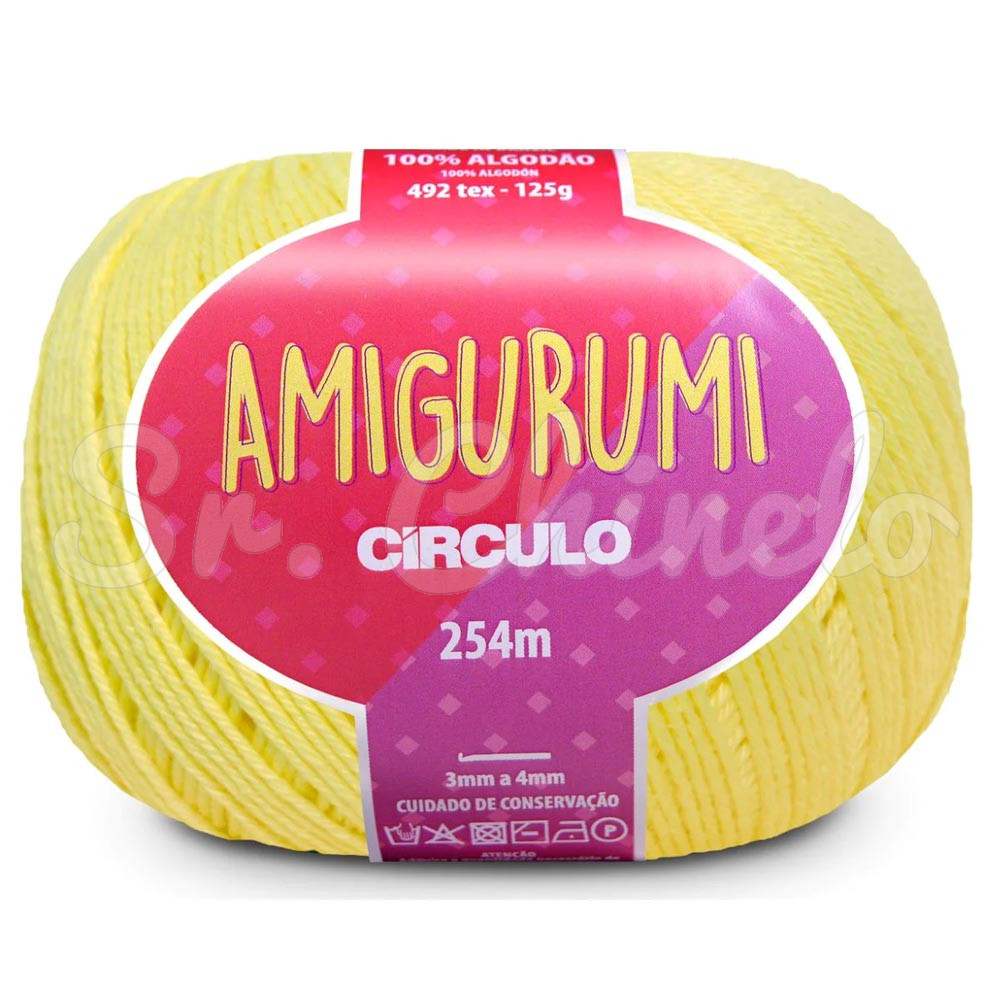 Fio Linha para Crochê, Círculo, Amigurumi, Amarelo Candy