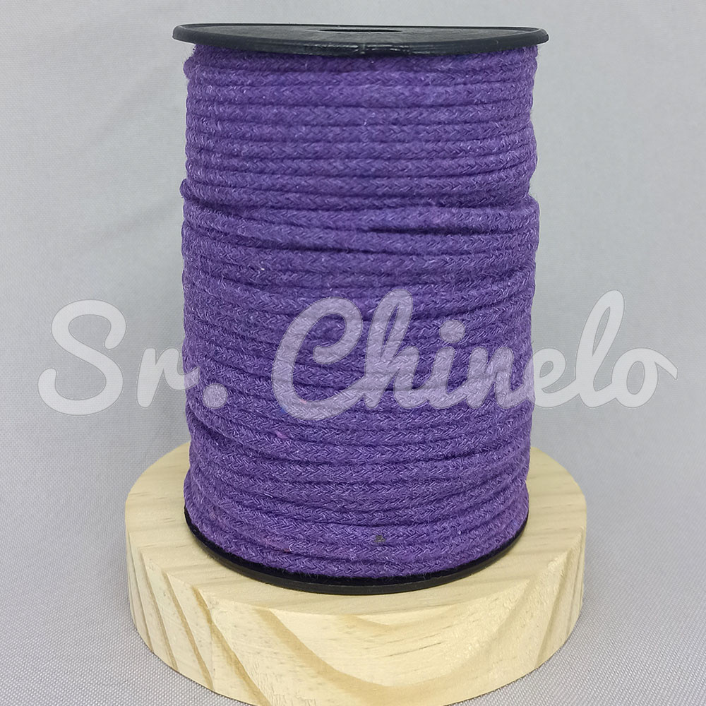 Cordão de Algodão com Alma, 3mm, Roxo