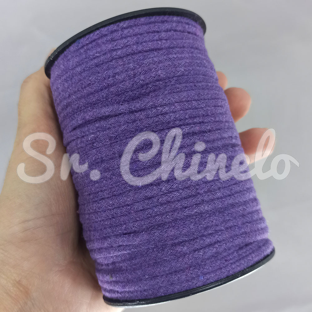 Cordão de Algodão com Alma, 3mm, Roxo