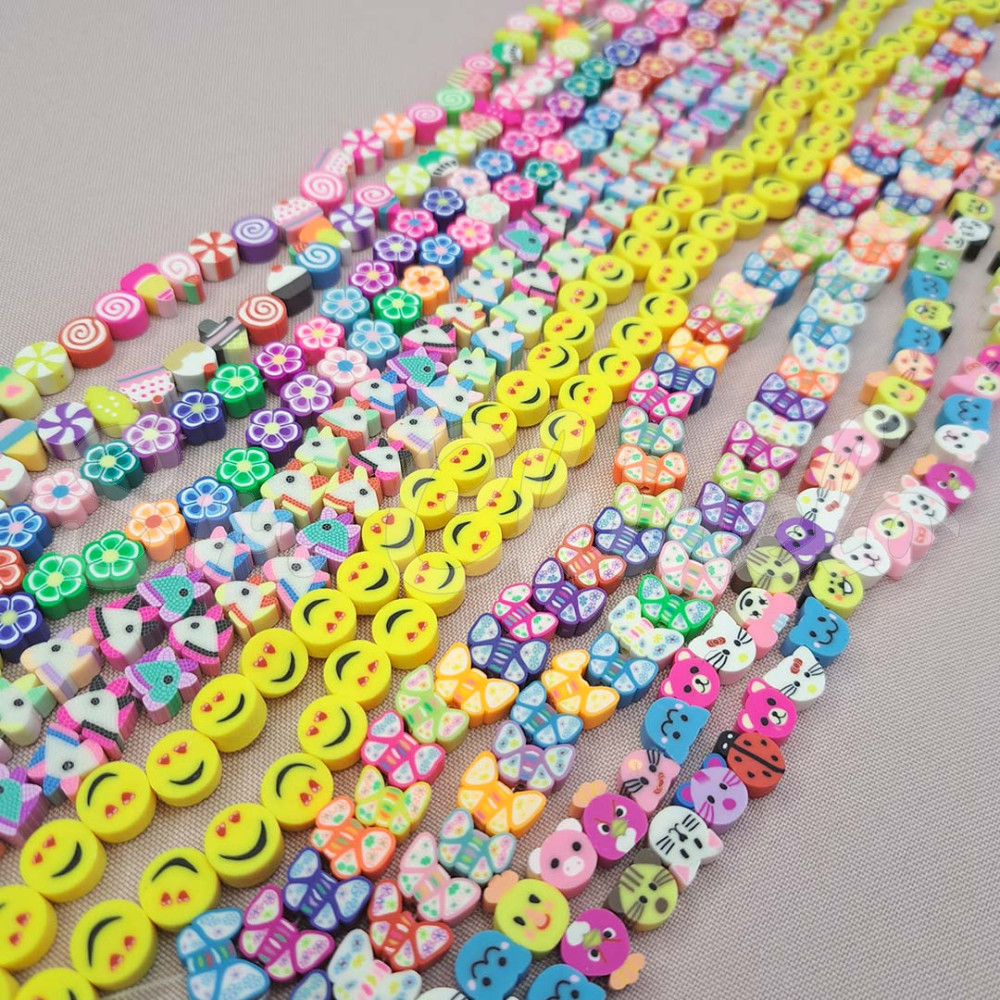 Fio de Fimo Emborrachado, Smiles Coração, Amarelo