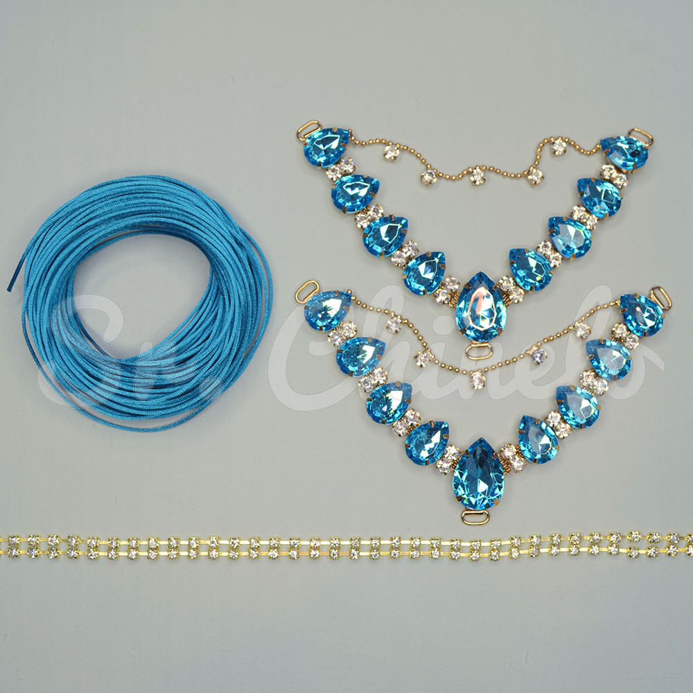 Kit Cabedal Carol, Azul Tiffany