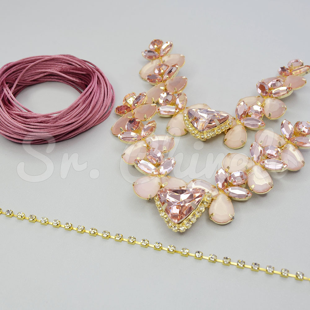 Kit Cabedal Vanessa, Banhado, Rosa Nude