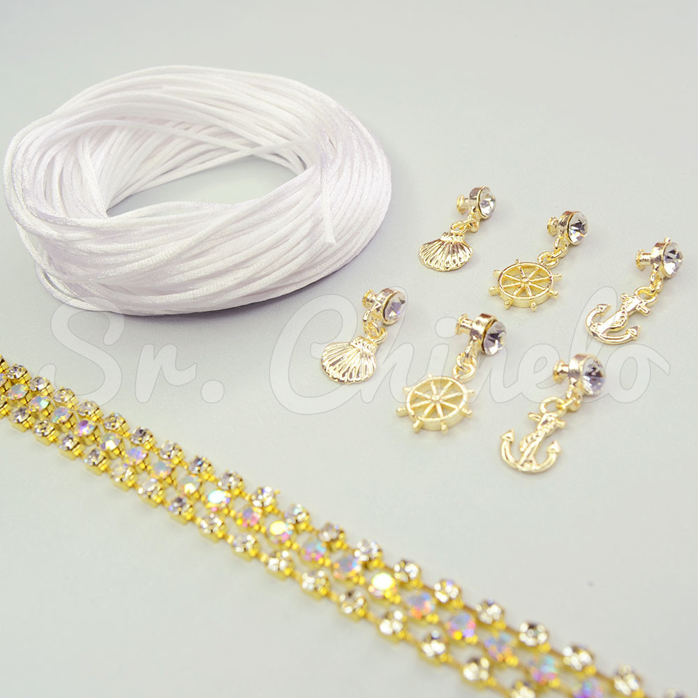 Kit Piercings Pingentes Mar, Branco