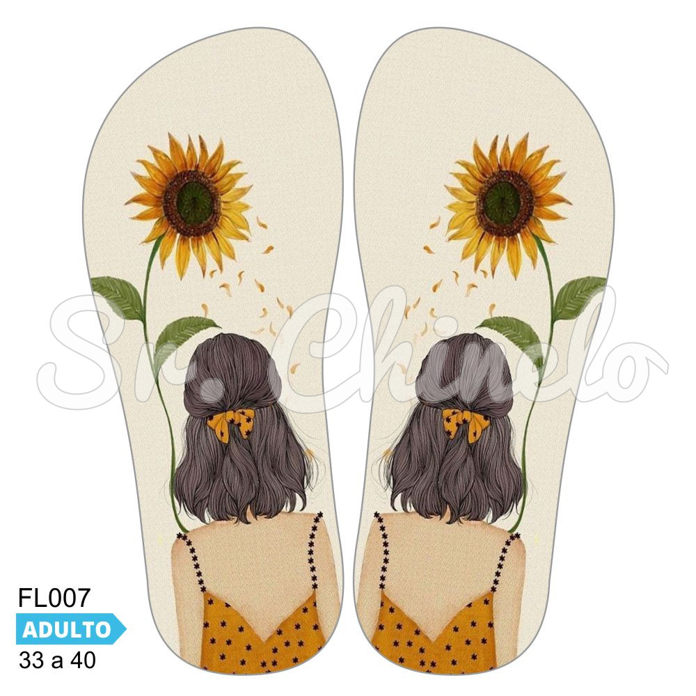 Lonita Sublimada, Girassol e Moça, Amarelo/Verde