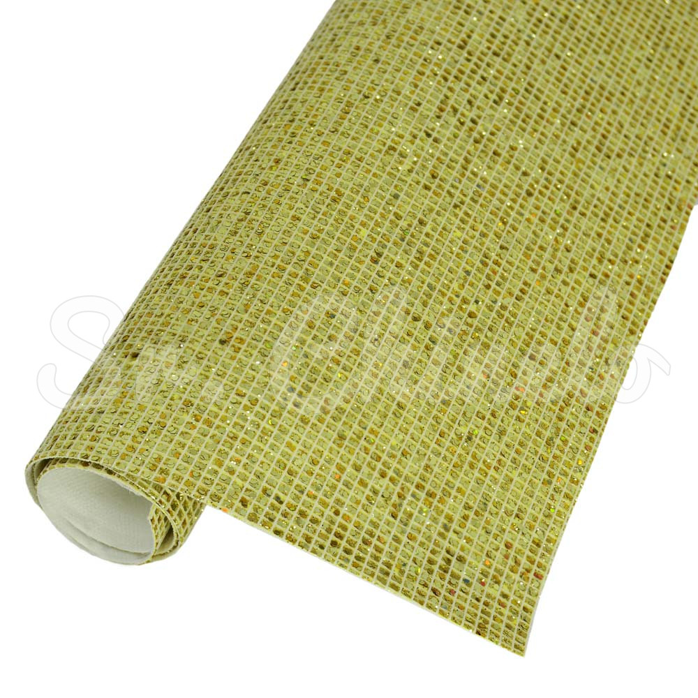 Lonita Glitter Quadriculado, Amarelo Dourado