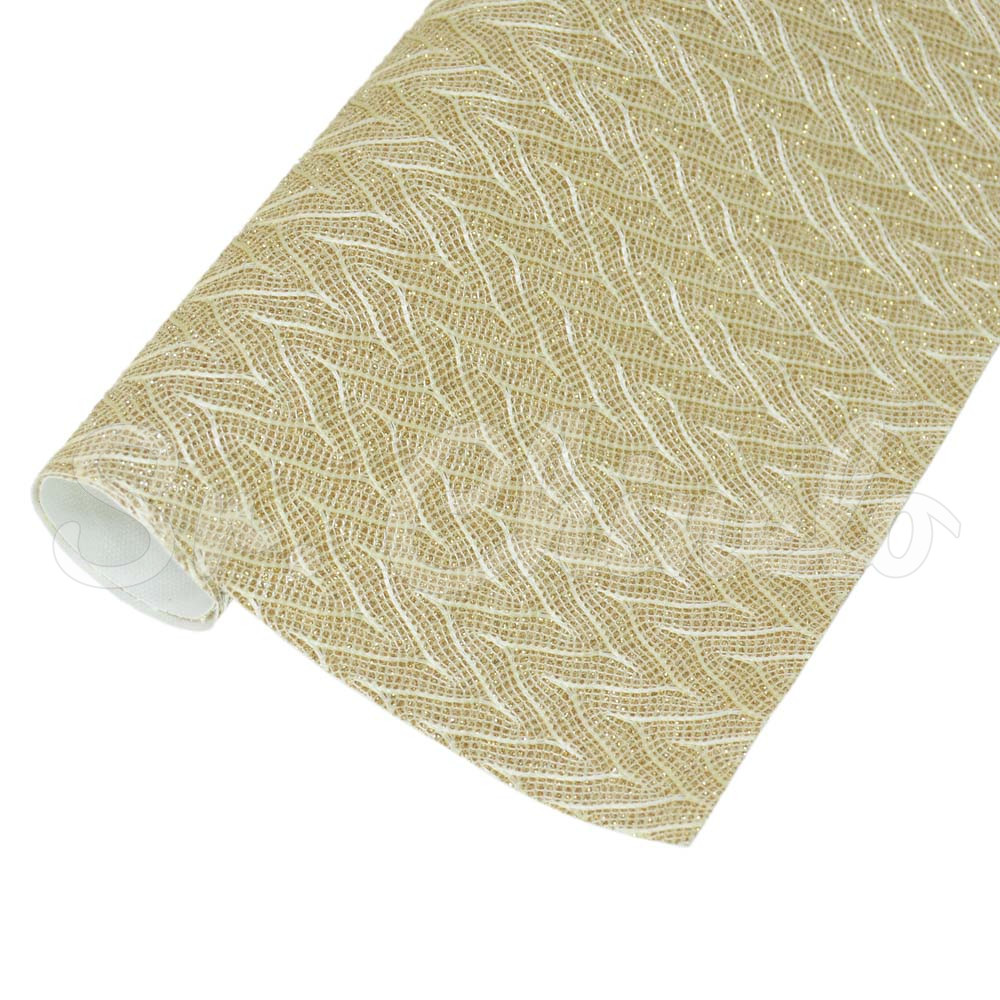 Lonita Glitter Rendado, Zig Zag, Bege