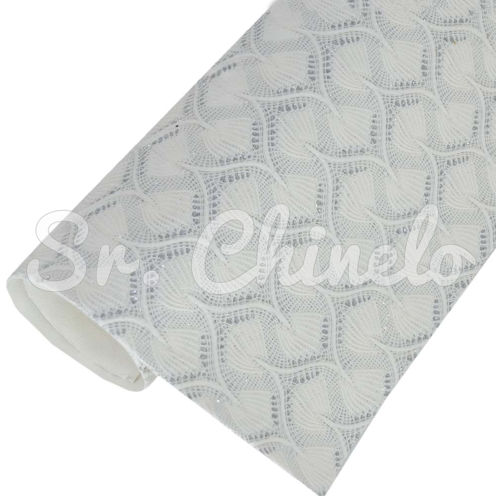 Lonita Glitter Rendado, Rabo de Sereia, Prata/Branco