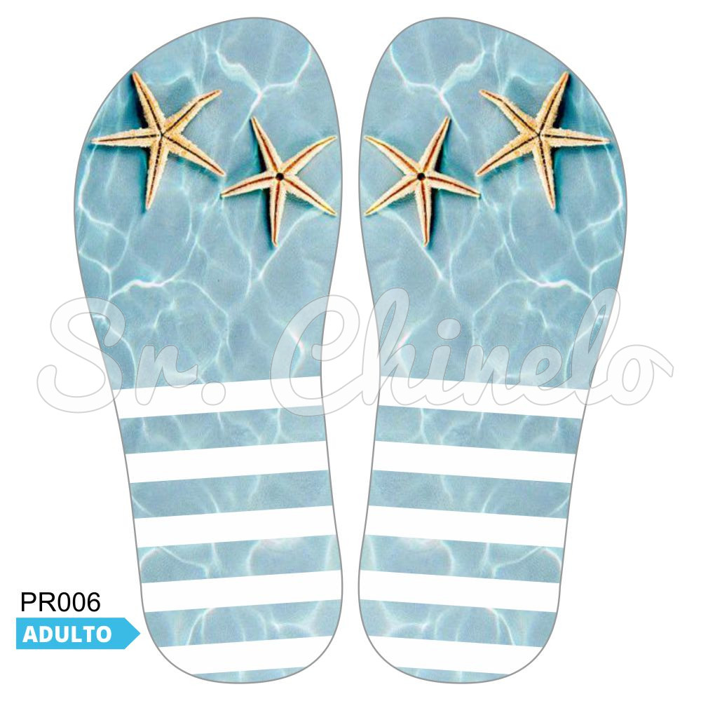 Lonita Sublimada, Estrela do Mar, Azul Claro/Branco