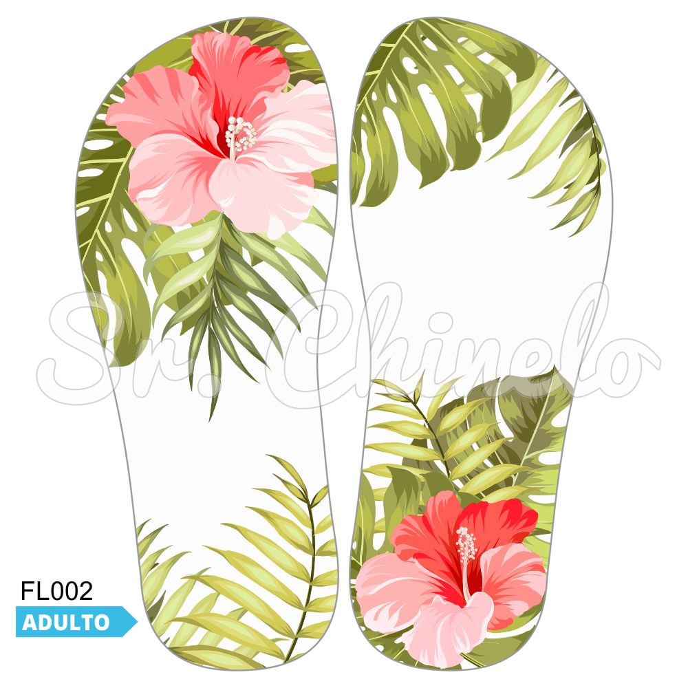 Lonita Sublimada, Floral Tropical, Verde/Rosa/Branco