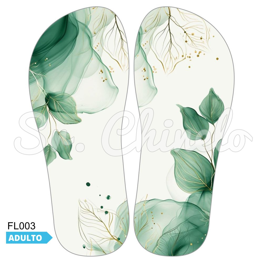 Lonita Sublimada, Floral, Verde/Branco/Dourado