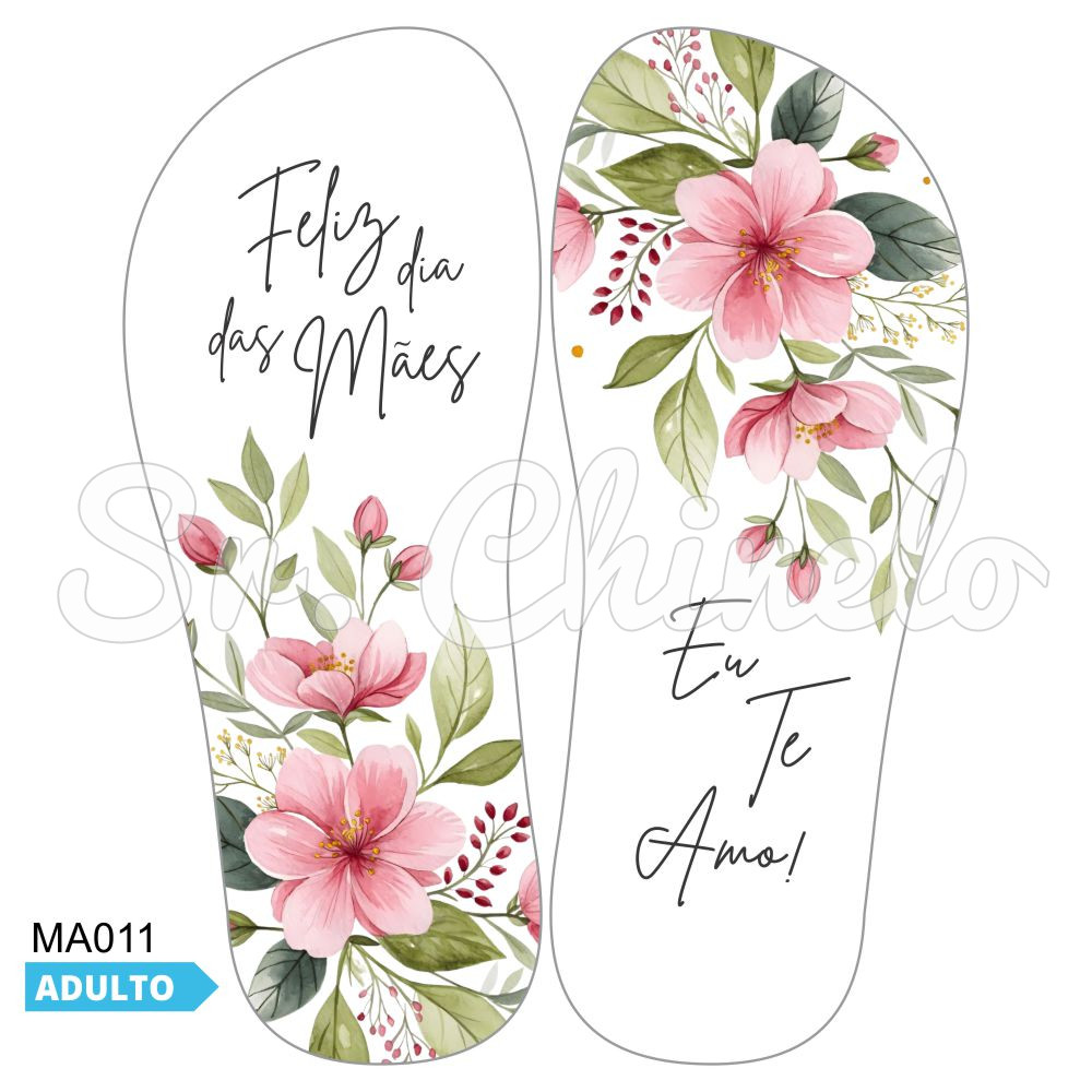 Lonita Sublimada, Feliz dia das Mães Eu Te Amo, Branco/Rosa