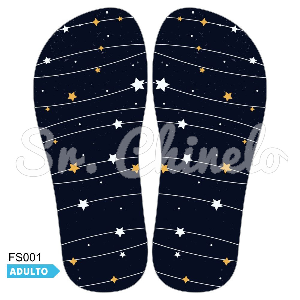 Lonita Sublimada, Natal Estrelas, Preto/Branco/Dourado