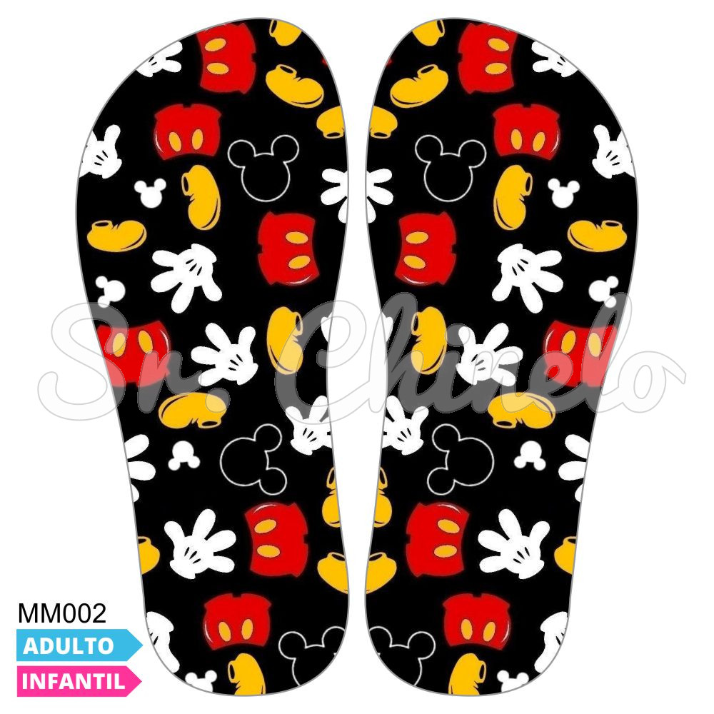 Lonita Sublimada, Mickey, Preto/Branco/ Vermelho/Amarelo