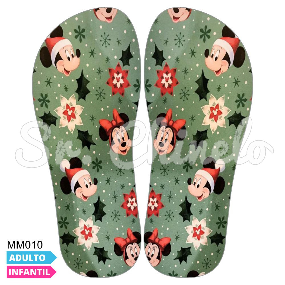 Lonita Sublimada, Natal Mickey e Minnie, Verde/Vermelho