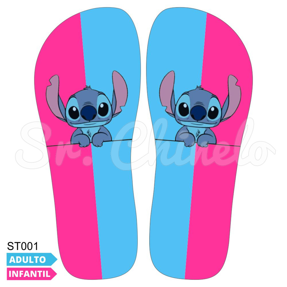 Lonita Sublimada, Stitch, Azul/Rosa