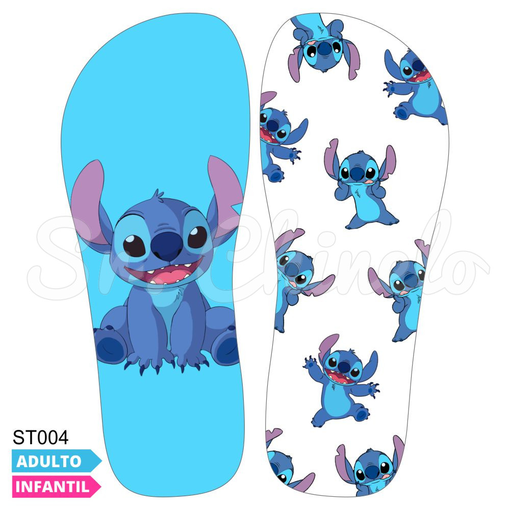 Lonita Sublimada, Stitch, Azul/Branco