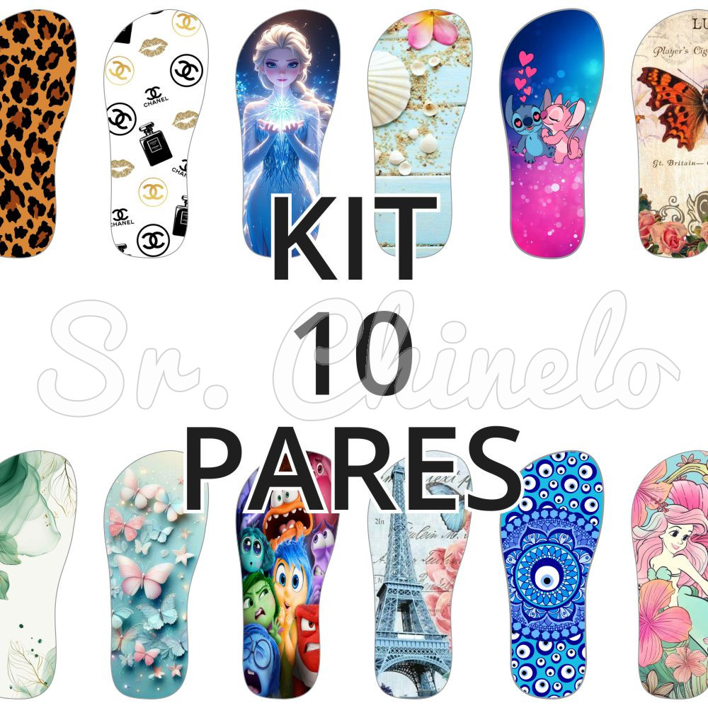 Kit 10 Pares Lonitas Sublimadas (estampas, material e tamanhos a escolher)