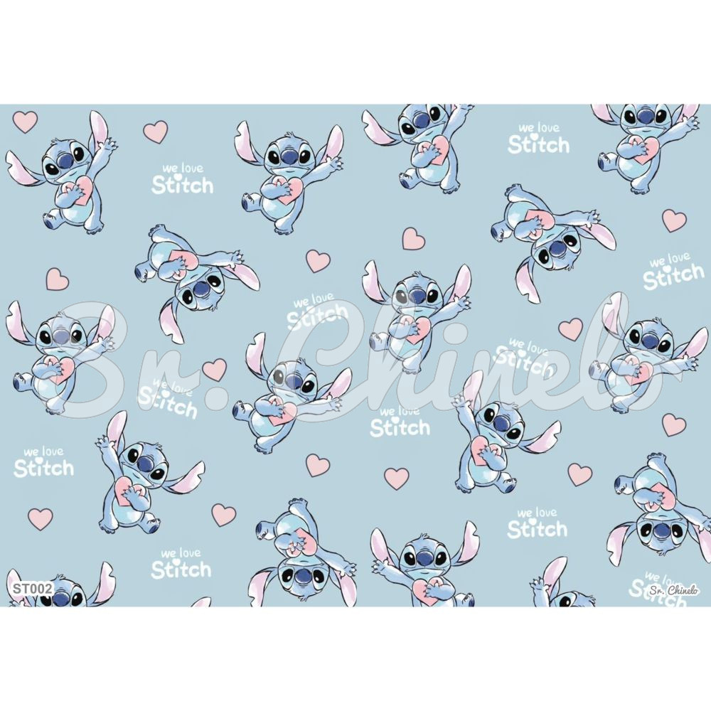 Estampa Sublimada, Stitch We Love, Azul