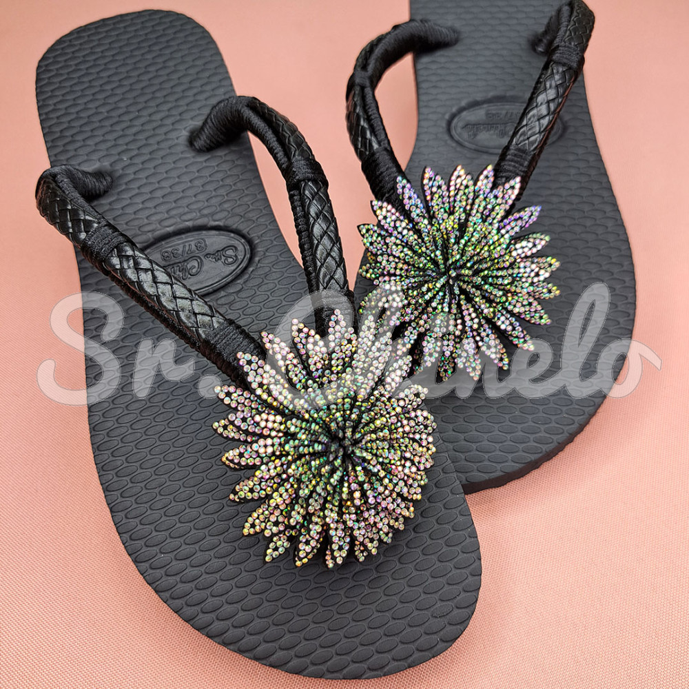 Cabedal Flor de Lótus, Tecido, Preto/Furtacor