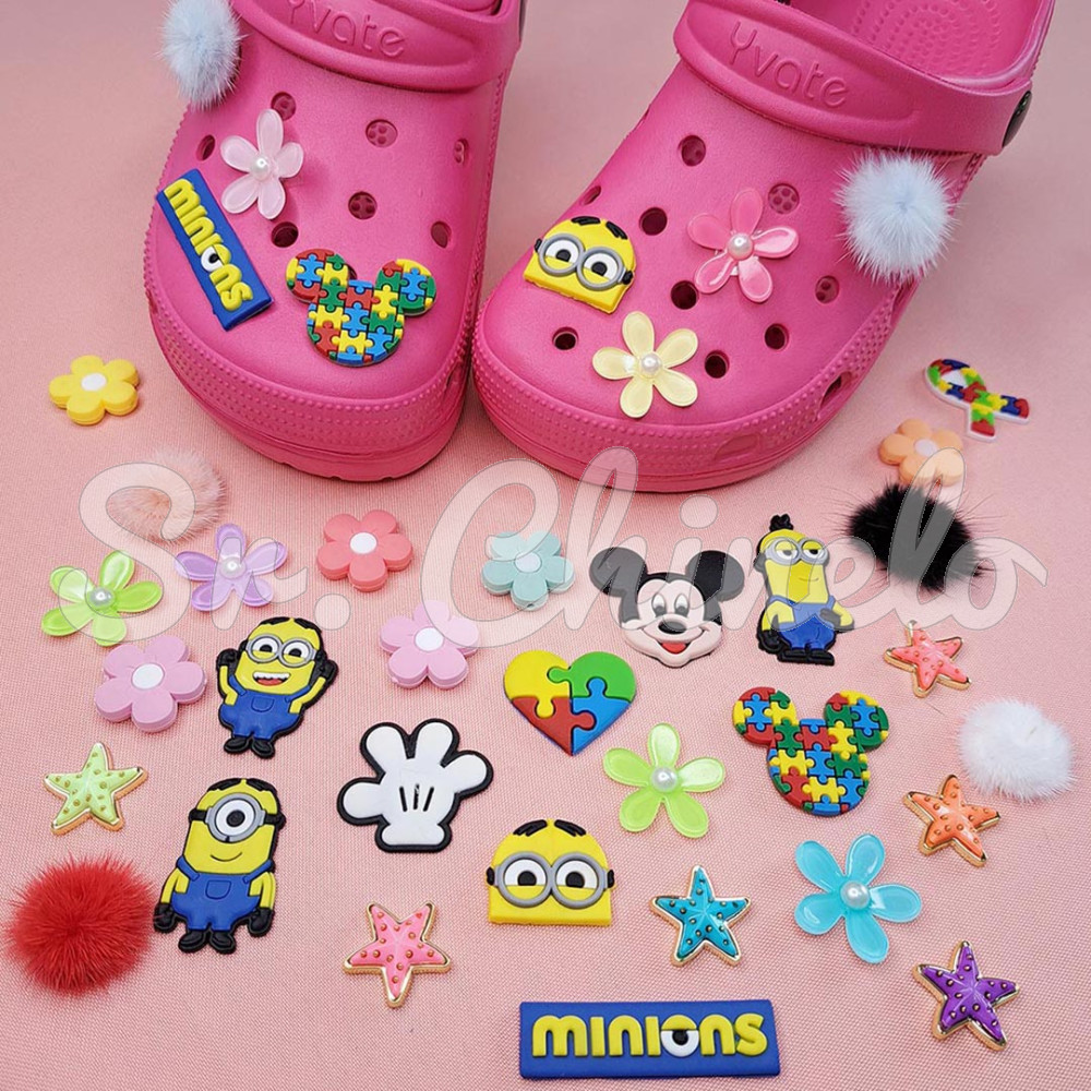 Aplique de Borracha, Minions, Rosto com Dois Olhos, Amarelo