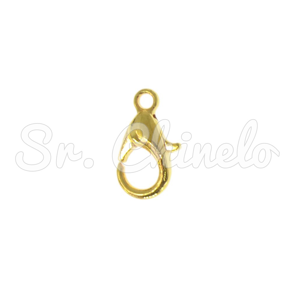 Fecho Lagosta de Metal, 10mm, Ouro