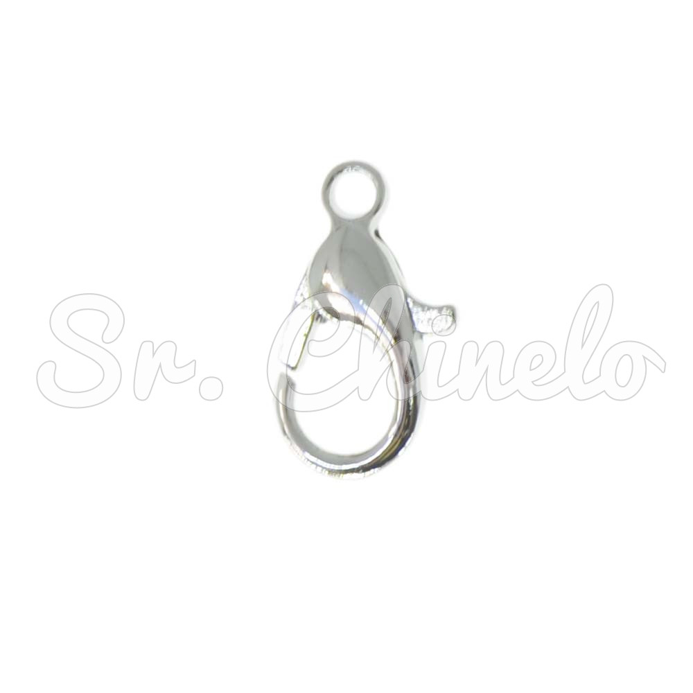 Fecho Lagosta de Metal, 12mm, Prata