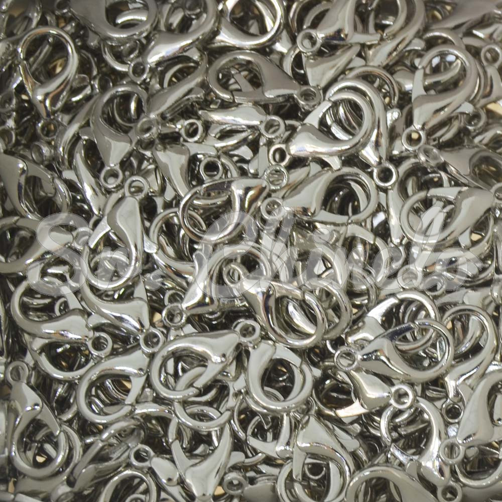 Fecho Lagosta de Metal, 14mm, Prata