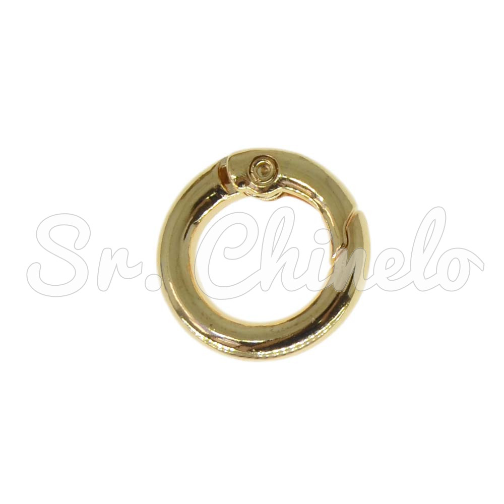 Fecho Argola para Chaveiro, 18mm, Ouro
