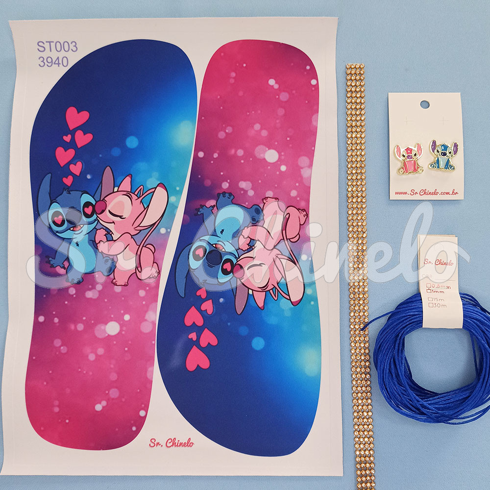 Kit Customização Completo - Modelo Stich e Angel com Lonita Termocolante e Piercings