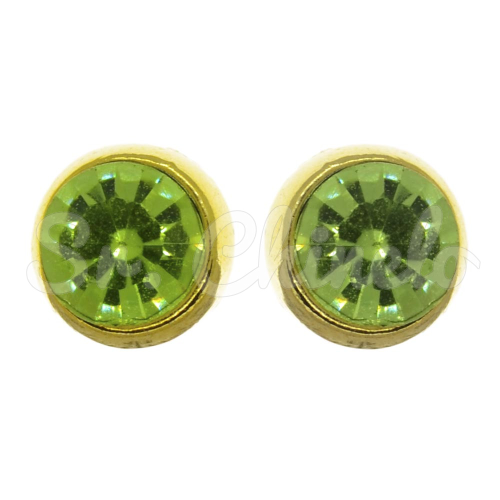 Piercing de Rebite, Ponto de Luz 8mm, Ouro, Peridot