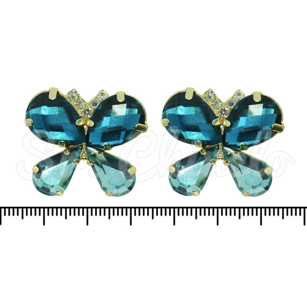 Piercing de Rebite, Banhado, Borboleta, Turquesa/Tiffany