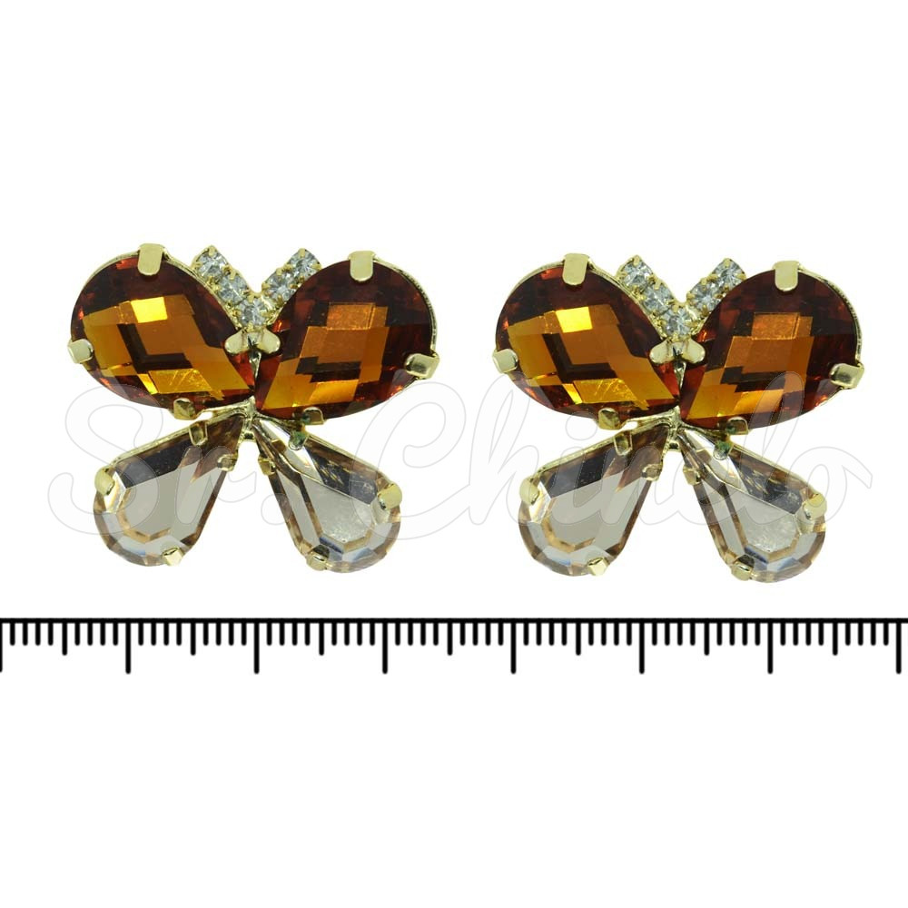 Piercing de Rebite, Banhado, Borboleta, Marrom/Rose Gold