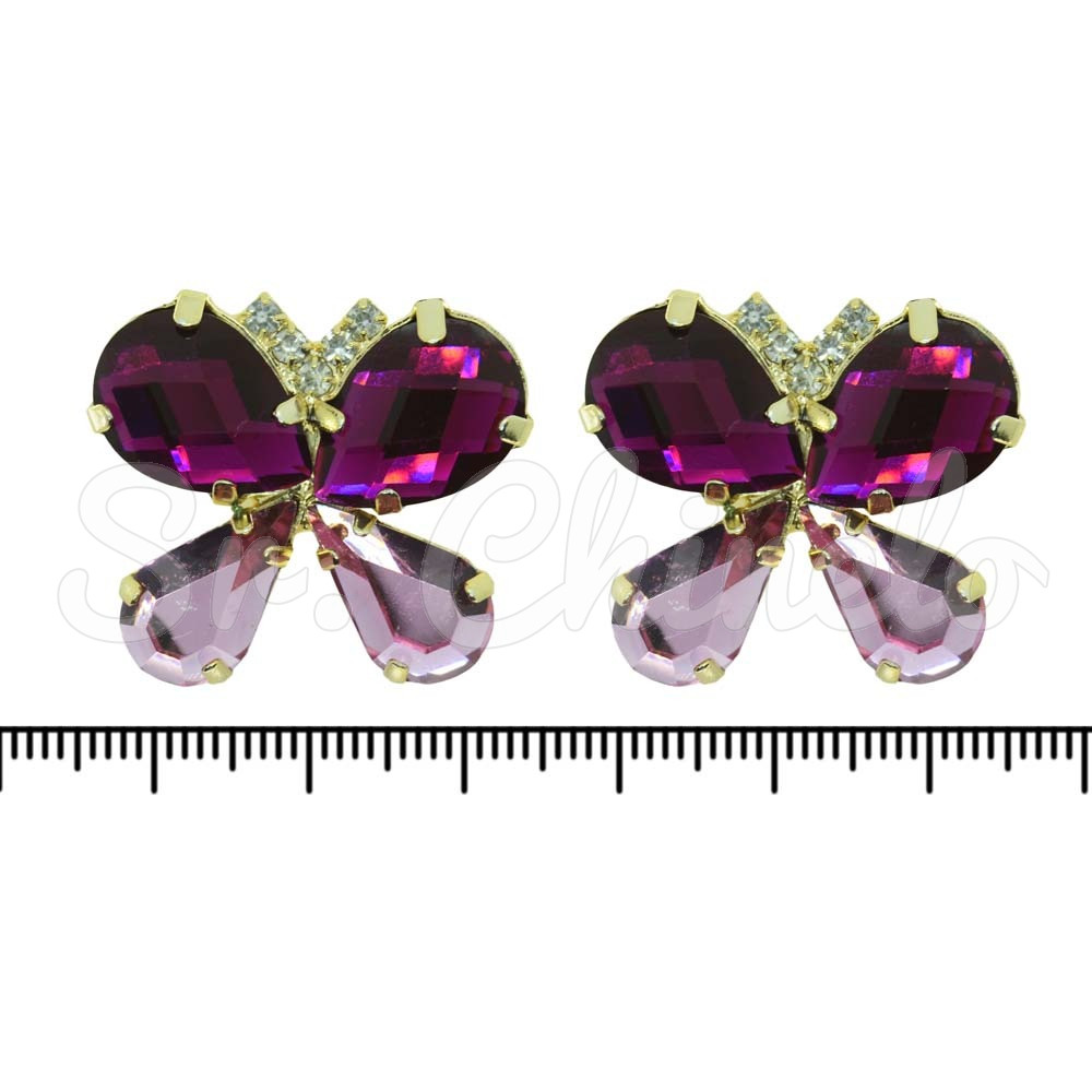 Piercing de Rebite, Banhado, Borboleta, Pink/Rosa Claro