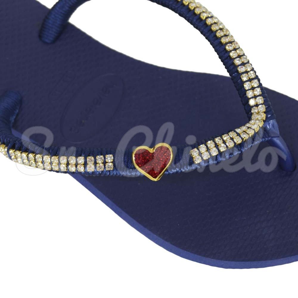 Piercing de Rebite, Coração com Glitter, Vermelho