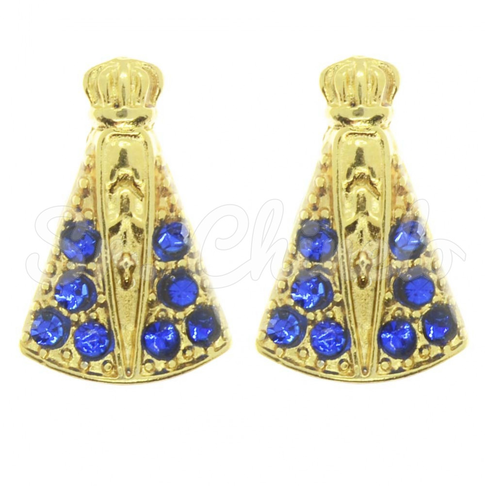 Piercing de Rebite, Nossa Senhora 1cm, Azul