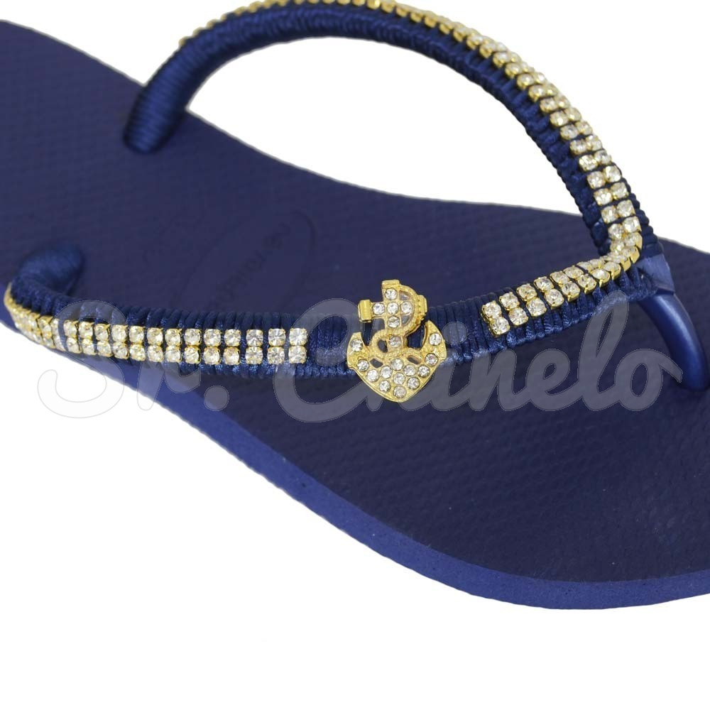 Piercing de Rebite, Mini Âncora, Ouro, Cristal