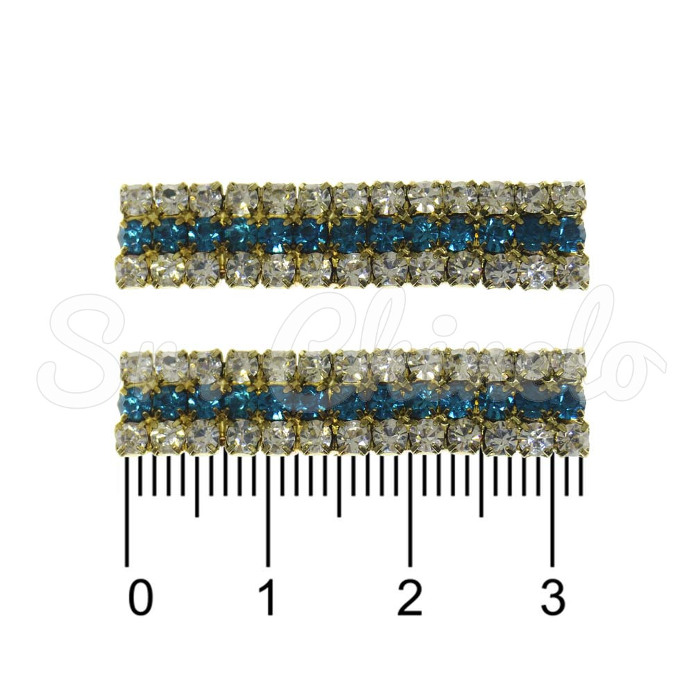 Piercing de Rebite, Ouro, Cristal/Blue Zircon