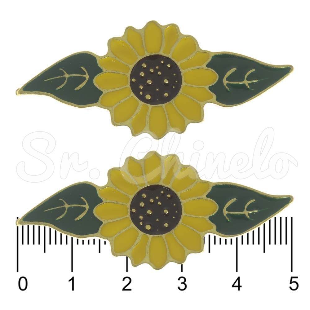 Piercing de Rebite, Girassol, Amarelo/Verde